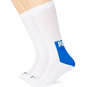 PUMA Heren Logo Block Crew Sock 4P, White Combo, 39 EU