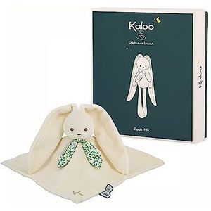 KALOO - Lapinoo - Knuffeldier Konijn - Baby pluche dier - crèmekleurig - vierkant 30 x 30 cm - bi-materiaal katoen en corduroy zeer zacht - geschenkdoos - vanaf de geboorte, K972206