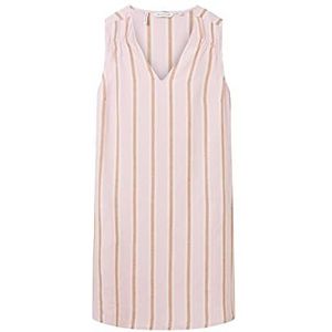 TOM TAILOR dames linnen jurk, 31954 - Lilac Brown Vertical Stripe, 38