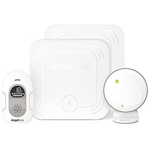 Angelcare SmartSensor Pro 2, 2-in-1 bewaking: audio + beweging met draadloze sensormatten, kamertemperatuurweergave