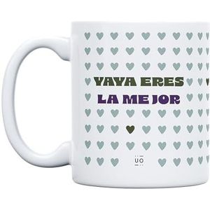 UO Mok met opschrift ""Yaya eres la Best"", moederdagcadeau, cadeau voor moeders, cadeau voor moeders, cadeau voor moeders, 350 ml, keramiek, koffiemok, ontbijtmok