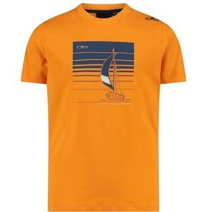 CMP Uniseks T-shirt van jersey voor kinderen en jongens, Flame-bluesteel, 98