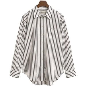 REL Classic POPLIN gestreept shirt, bruin, 38