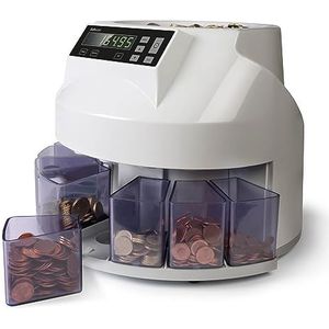 Safescan 1250 - Muntenteller en -sorteerder voor ongesorteerde Euro munten - Telt en sorteert 220 munten per minuut