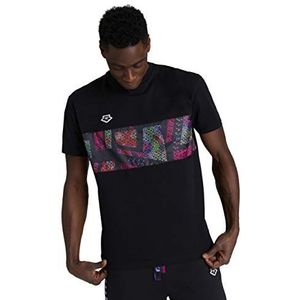 Arena Uni T-shirt met korte mouwen unisex volwassenen, zwart/multi, XL