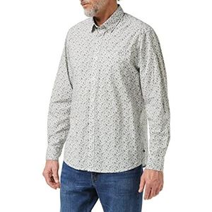 Pioneer Herenshirt met lange mouwen All Over Print Shirt, grijs gemêleerd, S