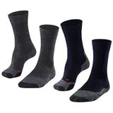 FALKE Heren Wandelsokken TK2 Explore Multipack M So wol functioneel materiaal anti-blaar dik 2 paar, Veelkleurig Navy Blue Dark Grey 0010, 46-48