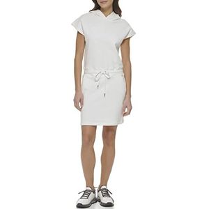 DKNY Dames Emproided Logo Cliched Waist Hooded Sneaker Dress, White, XS, wit, XS