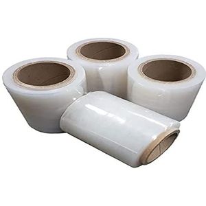 Net4client 4 rollen stretch papier – verpakking dozen wrap stretch folie snelle stevige rollen verpakking 100 mm 150 m Fi50 23µm