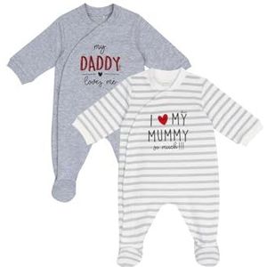 Chicco Set van 2 rompers voor pasgeborenen, Grijs, Prematuro