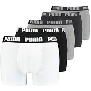 PUMA Herenboxershort ondergoed (set van 5), wit/grijs/zwart, M