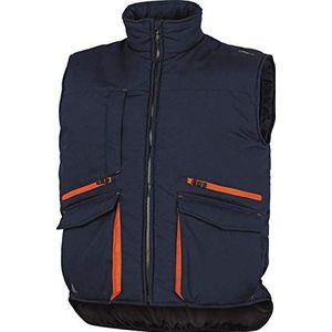 Deltaplus SIER2MOXX Vest met meerdere zakken, gemaakt van polyester katoen, marineblauw-oranje, maat XXL