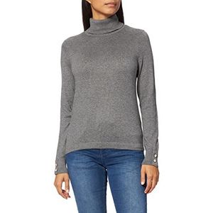 VERO MODA Dames Vmmilda Ls Rollneck Jewel Blouse Ga Boo Pullover, Medium grijs (grey melange), S