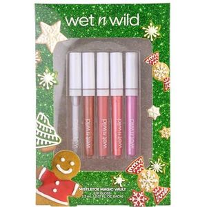Wet n Wild Mistletoe Magic Vault, Geschenkset met 5 Plumping & Voedende Lipgloss met Peptiden & Collageen, Gloss Kit met Glans & Volume Effect