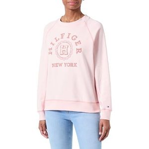 Tommy Hilfiger Dames REG VARSITY RAGLAN SWEATSHIRT Whimsy Roze M, Whimsy Roze, M