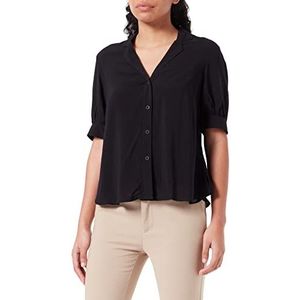 Q/S designed by Damesblouse met korte mouwen, zwart, 32