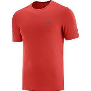 SALOMON XA Trail Tee T-shirt voor heren, met bamboehoutskool en reflecterend logo voor hardlopen