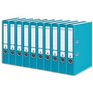 Elba Ordner A4, Smart Pro, 5 cm smal, kunststof buiten, turquoise, 10 stuks