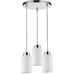 Homemania HOMBR_0322 Hanglamp, kroonluchter, metaal, glas, grijs/wit, 30 x 30 x 100 cm