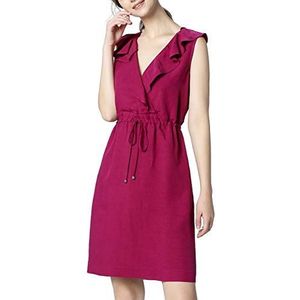 APART Fashion Damesjurk met volants-jurk, rood (bessen), 40