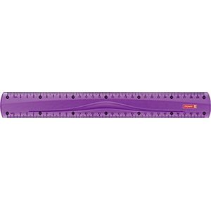 Brunnen 104973060 Liniaal (voor school en kantoor Colour Code, 30 cm, met handvat voor links- en rechtshandig) paars/paars