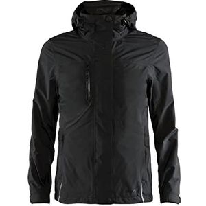 Craft Urban Rain JKT M | regenjas heren XS | zwart | afgetapete naden, waterdichte ritssluitingen | afneembare capuchon | regenjas heren waterdicht | windbreaker heren waterdicht