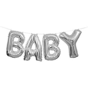 Unique Party 53676 14 inch zilveren folie ballon | Leuke baby brief banner kit douche
