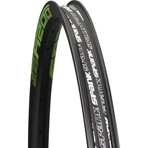 Spank Oozy Trail-295 AL, 32h Rim, Beadbite, 27,5 inch, shotpeen velgen, zwart/smaragdgroen, 650 B