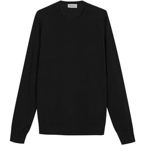 Diana Studio - Licht satijnen shirt van 100% katoen, extra gedraaid, voor heren, lange mouwen, casual fit, Zwart, L