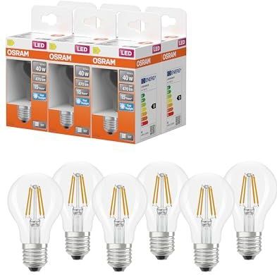 Osram - LED lamp - Helder - E27 - Peer A60 - Filament - 6x 3.4W (40W) - 6500K