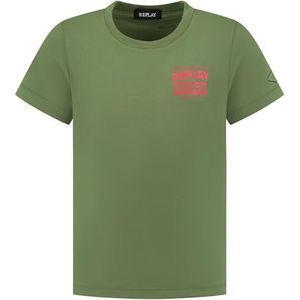 Replay T-shirt voor jongens, regular fit, korte mouwen, 806 Military Green., 10 Jaar
