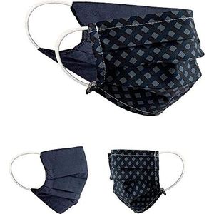 BaF Community-maskers Set van 2 stuks Unisex geïmproviseerd masker Omkeerbaar mondbeschermingsmasker Mond- en neusbescherming Omkeerbaar masker met motief katoen BCI Wasbaar