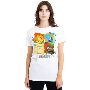 Elemental Groepsdoos met Ember, Wade en Clod dames T-shirt, wit, klein, Wit, S
