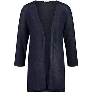 Gerry Weber Open gebreide jas voor dames, geribbeld gebreid vest met lange mouwen, effen kleuren, blueberry, 36