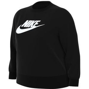 Nike Dames Top W NSW Club FLC Gx Std Crew Pl, Zwart/Wit, DV5089-010, 2X-T