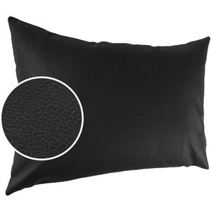 Kussensloop Kunstleer Sierkussen Sofakussen Lederen Kussenslopen Kussen KUMO Zwart 30x50cm zonder vulling