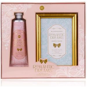Accentra Badset ROMANTIC DREAMS in geschenkdoos, incl. 60ml hand- en nagelcrème, fotolijst, geur: Tea Rose & Velvet - roze/lichtblauw/goud