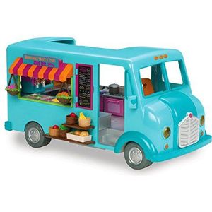 Li'l Woodzeez – Kamperfoelie Sweets & Treats Food Truck - 89st speelgoed set met speelgoed vrachtwagen en voedsel accessoires - miniatuur voertuigen en speelsets voor kinderen vanaf 3 jaar