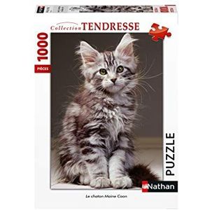 Nathan - Puzzel 1000 stukjes, het katje Maine Coon, volwassenen, 4005556876433