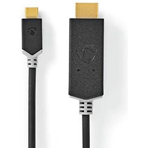 Nedis USB-C naar HDMI kabel - DP 1.2 / HDMI 2.0 / DP Alt Mode (4K 60Hz) / zwart - 2 meter