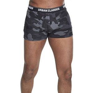 Urban Classics Heren 2-pack Camo Boxer Shorts, herenonderbroek, verkrijgbaar in vele verschillende kleuren, maten S - 5XL, Dark Camo, L