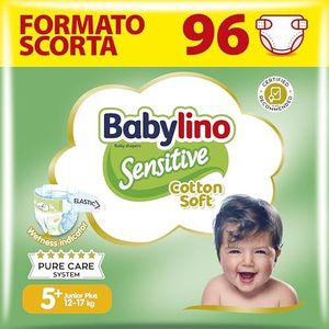Babylino Sensitive luiers maat 5+, Junior Plus (12-17 kg), 96 stuks