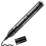 edding 2000 C permanente marker, zwart, 1 pen, ronde punt, 1,5-3 mm, sneldrogend, water- en veegbestendig, voor karton, kunststof, hout, metaal, universele marker