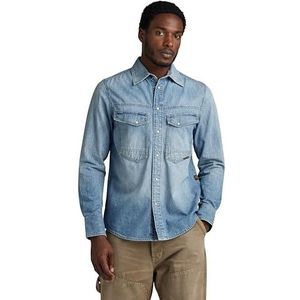 G-STAR RAW Dakota Evergreen Regular overhemd, Blauw (Sun Faded Thames D23006-d539-g341), S