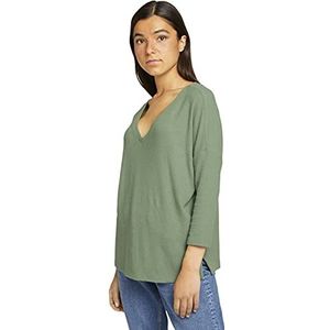 TOM TAILOR Denim Dames Shirt met V-hals 1027243, 19764 - Light Mint Green, M