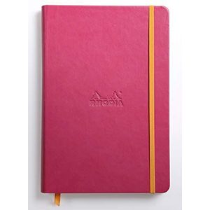 Rhodia 118752C Rhodiarama Book (DIN A5, 14,8 x 21 cm notitieboek met elastiek, gelinieerd, 96 vellen) 1 stuk, klaprozenrood