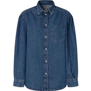 Pepe Jeansvoor vrouwen. PL304730 Miley blauw shirt (L), Casual, Katoen, Lange mouwen, Duurzaam