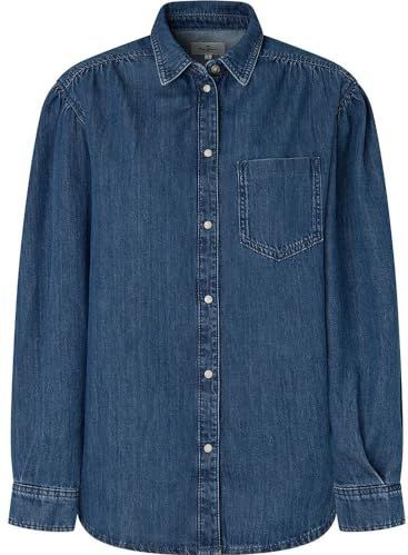 Pepe Jeansvoor vrouwen. PL304730 Miley blauw shirt (L), Casual, Katoen, Lange mouwen, Duurzaam