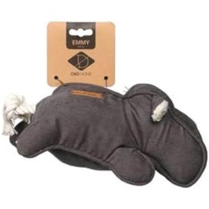 D&D Home, Elegant Corduroy Emmy speelgoed, 30 x 14 cm, grijs, vulling 100% polyester, geraffineerde afwerking, met knijper in de tromp voor nog meer speelplezier voor honden