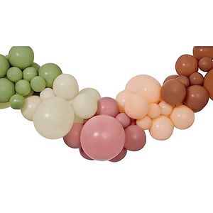 Ciao - DIY Naturals ballonnenslinger set (65 latex ballonnen, 300 cm), groen/beige/bruin